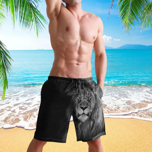Vista 5 de visesunny Pantalones cortos de playa novedosos para hombre, secado rápido, deportes, correr, natación, pantalones cortos, trajes de baño, forro
