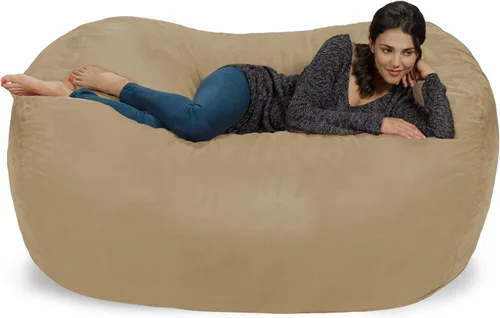 Vista 3 de Silla tumbona gigante de Chill Sack de 6 pies, bolsa para muebles de espuma viscoelástica y tumbona grande – sofá grande con funda de microfibra