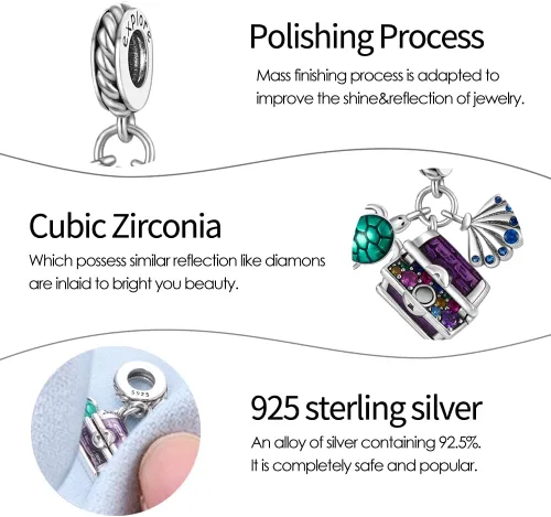 Vista 5 de Pandach 925 Sterling Silver Charms Beads fits Charms Bracelets &Necklace for Woman, Constellation Our Lady Dangle Pendant Bead Girl Jewelry Gifts