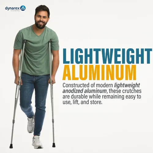 Vista 8 de Dynarex Muletas de aluminio ajustables, adulto