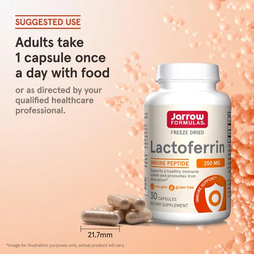Vista 7 de Jarrow Formulas Suplementos de lactoferrina de 250 mg – Glicoproteína de apoyo inmunológico para un apoyo saludable del sistema inmunológico