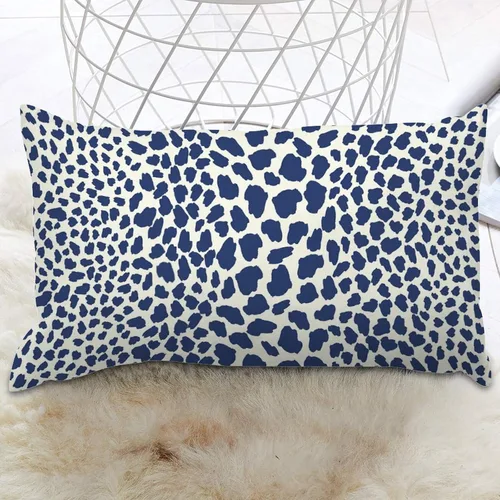 Vista 5 de Throw Pillowcase Navy Cheetah Leopard Print Animal Rectangular Cushion Cover Animal Background Decorative Pillow Home Cotton Linen 12x16 Elegant