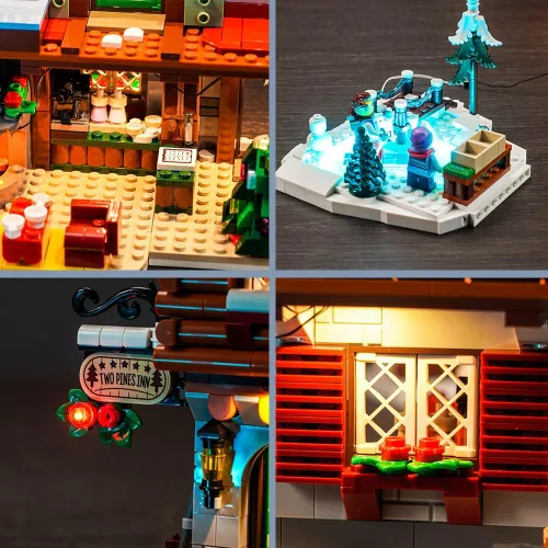 Vista 4 de BrickBling Kit de iluminación LED para Lego Alpine Lodge Winter Village, luces creativas compatibles con luces Lego 10325 solamente, sin