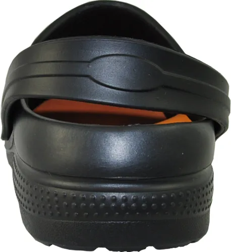 Vista 8 de VANGELO Zuecos profesionales antideslizantes para hombre, zapatos de trabajo para enfermera, zapatos de chef, zapatos de chef, color negro, blanco