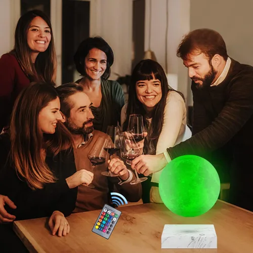 Vista 3 de Lámpara de luna con impresión 3D, lámparas de luz de luna levitante magnética para el hogar, decoración de oficina, regalo creativo, tiene 16