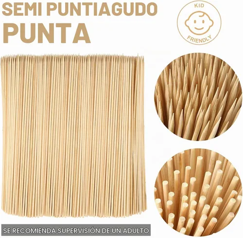 Vista 2 de Suclain 300 piezas Smores Sticks 17.5" Largo 0.197 in, Pinchos de Bambú BBQ
