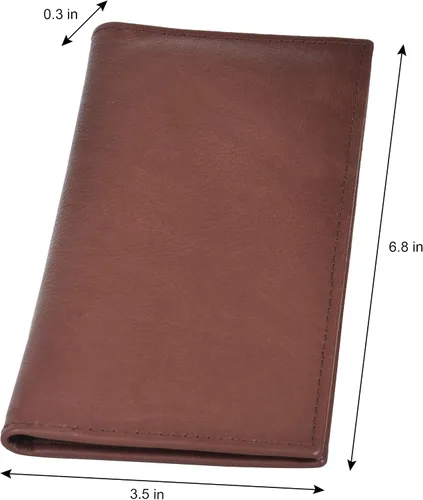 Vista 5 de Funda para chequera Leatherboss con protección RFID, Marrón oscuro, Cartera Rfid