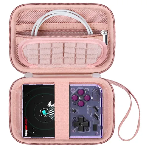 Vista 10 de Canboc Carrying Case Compatible with Miyoo Mini Plus Retro Gaming Console, Zipper Mesh Pocket fit Cable, SD Card, Black (Case Only)