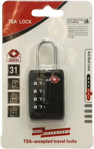 Vista 6 de Primex 9507001 Candados de combinación de 4 dígitos aprobados por la TSA, zinc negro, ideal para viajes, maletas, casilleros de gimnasio, cajas