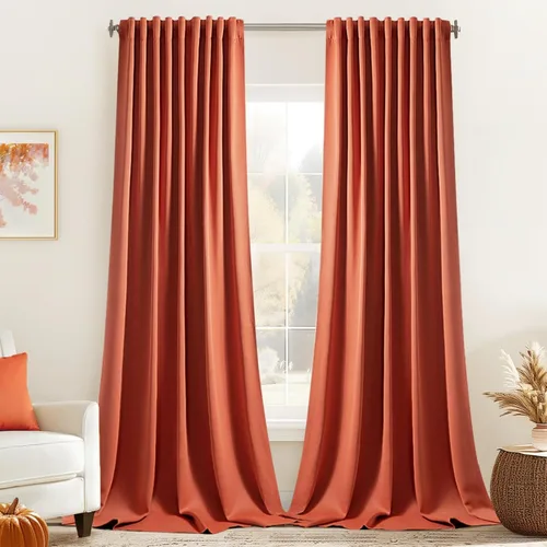 Vista 24 de MIULEE Cortinas opacas con pestaña trasera de 63 pulgadas de largo, juego de 2 paneles para sala de estar, dormitorio, privacidad, bolsillo
