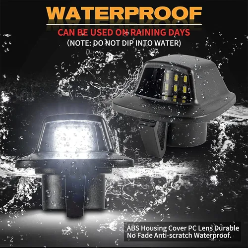Vista 5 de Gempro Luz LED de matrícula para Dodge Dakota 1997-2011 luz trasera 2 piezas, 6000 K blanco