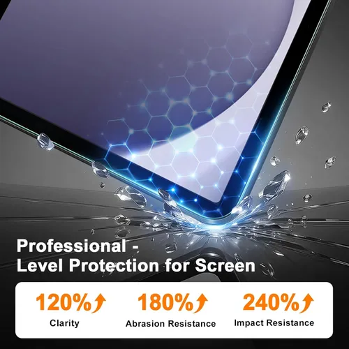 Vista 3 de Paquete de 2 protectores de pantalla para Samsung Galaxy Tab A9 Plus 2023, película templada, ultra fino, antihuellas, sensible al tacto, protector