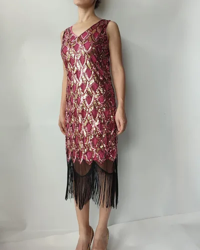 Vista 4 de Whitewed Flapper Girl Dance Bachelorette Party Recital Disfraces