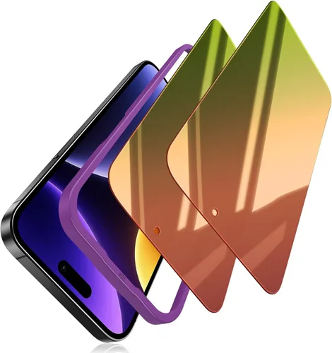 Vista 10 de Paquete de 2 protectores de pantalla de privacidad para iPhone 12 Pro Max, protector de pantalla de vidrio templado antiespía, sensible al tacto