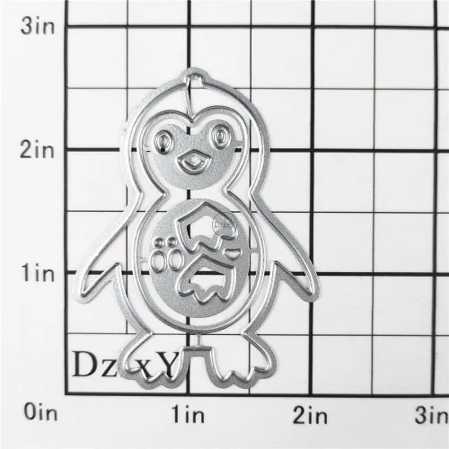 Vista 2 de DzIxY Lindos troqueles de corte de metal de pingüino para hacer tarjetas, juegos de troqueles de papel para grabar, álbum, plantillas para álbumes