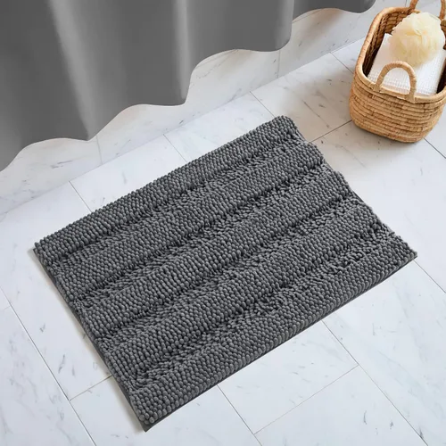 Vista 35 de NICETOWN Tapete negro para baño, antideslizante, suave, absorbente de agua, tapete de bajo perfil para entrada, tapete para vestíbulo, puerta