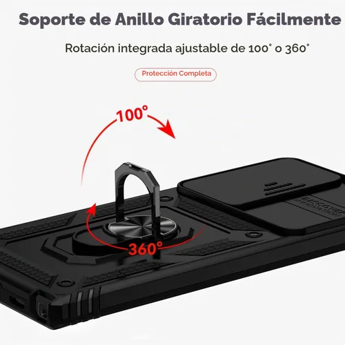Vista 6 de Funda para Samsung Galaxy S22 Ultra con cubierta para lente de cámara, protector de pantalla HD, probado contra caídas de grado militar, soporte