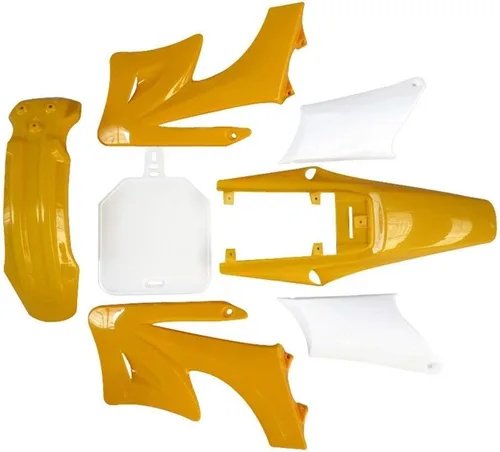 Vista 12 de TDPRO Kit completo de carenado de plástico para guardabarros para Apollo Orion 110cc 125cc 150cc Pit Dirt Bike (4 negro + 3 blanco)