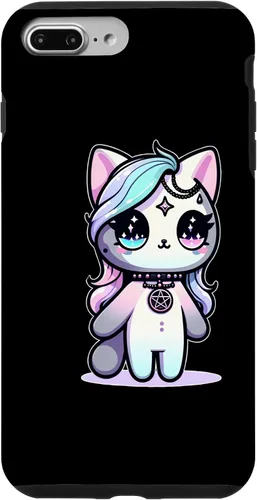 Vista 9 de Funda estética oculta espeluznante para iPhone 15 Kawaii Pastel Cat Ouija