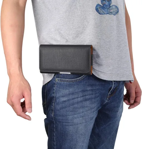 Vista 5 de Funda para iPhone mini, SE 2020, 8, 7, 6, 6s, 6s, funda de cuero para cinturón con clip para teléfono celular