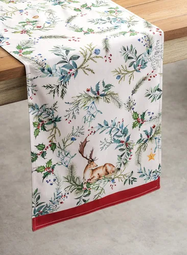 Vista 7 de Camino Maison d' Hermine de mesa, 100 % algodón, diseño para Día de Acción de Gracias y Navidad