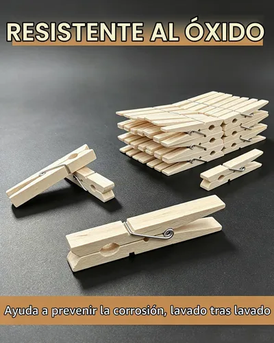 Vista 7 de Paquete de 50 alfileres de madera de 2.9 pulgadas, resistentes y grandes