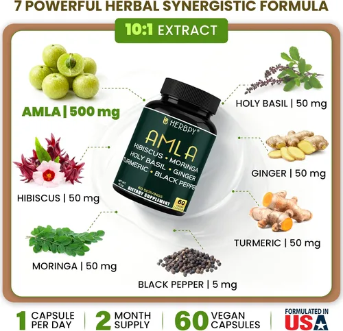 Vista 2 de Suplemento de extracto de amla superfruta 7 en 1 - 60 cápsulas