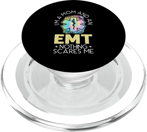 Vista 8 de PopSockets para cuidado de la salud paramédico de Soy una mamá y una EMT EMS PopGrip intercambiable
