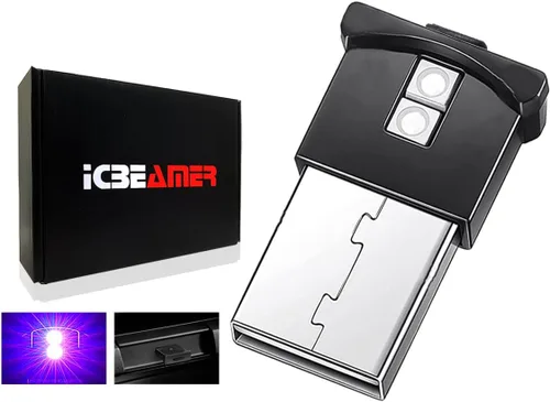 Vista 45 de ICBEAMER Smart USB 1-Paquete (Azul) Luz de Noche LED Automática Plug-in Miniatura para Coche, Van, Pickup, Camión, Interior, Maletero, Iluminación