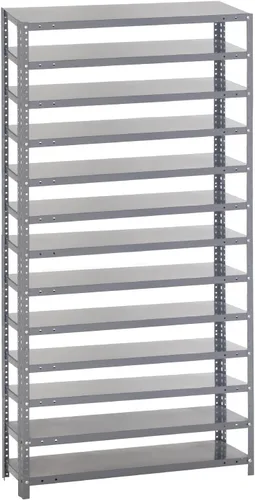 Vista 463 de Quantum QSBU-245BK Heavy Duty Shelving Unit with (7) Shelves and (24) QUS245 Black Bins for Garage Warehouse Storage Distribution 400 lb Load