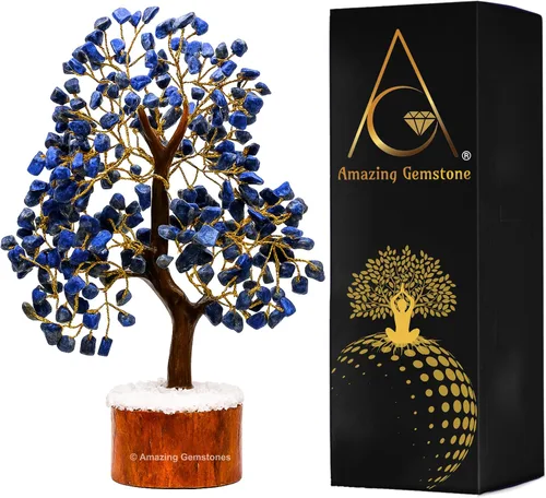 Vista 32 de Árbol de la vida con múltiples piedras preciosas naturales curativas de primera calidad, bonsái de Feng Shui, para decoración del hogar y la oficina