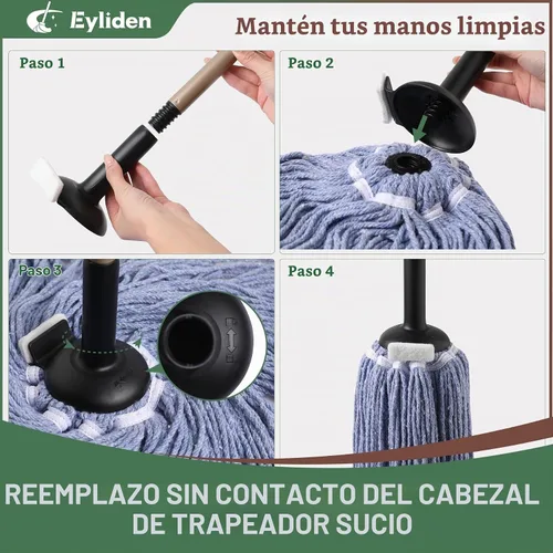 Vista 2 de Eyliden Trapeador para el hogar y comercial, cocina, garaje, limpieza