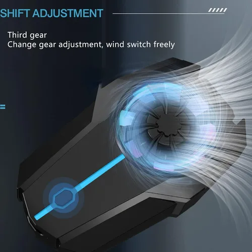 Vista 2 de Phone Cooling Fan Mobile Game Radiator with 3 Speed Wind, 500mAh Battery Super Silent, Spring Clamp Universal Fit for Gaming
