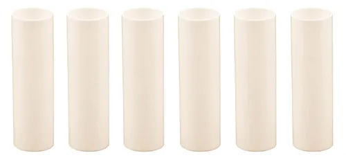 Vista 5 de Creative Hobbies Fundas de plástico para velas de 1.75 pulgadas de alto, color crema, fundas para candelabros, fundas para candelabros E12, juego