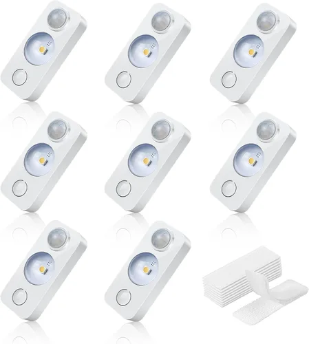 Vista 8 de NIEGNOWOO Luces LED con sensor de movimiento en forma de disco, recargables, luces de gabinete, se adhieren, luz nocturna LED inalámbrica