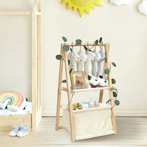 Vista 7 de Okydoky Cesta de regalo de madera para baby shower, almacenamiento de doble