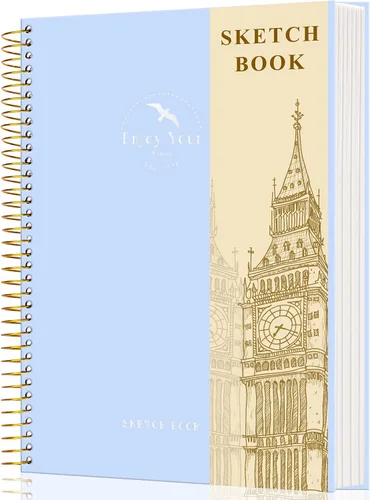 Vista 12 de FLYING EAGLE Cuaderno de bocetos de tapa dura para dibujar de 8.5 x 11 pulgadas, cuaderno de bocetos en espiral para adultos, mujeres y niños