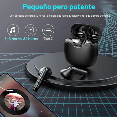 Vista 7 de Auriculares inalámbricos, auriculares Bluetooth 5.4 con graves estéreo, auriculares Bluetooth en el oído con cancelación de ruido y micrófono