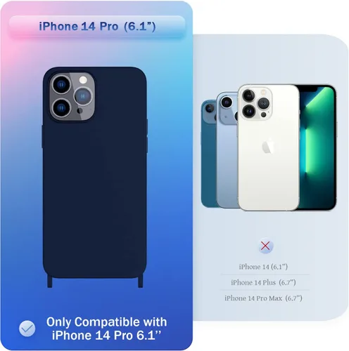 Vista 346 de Funda compatible con iPhone 8 Plus, iPhone 7 Plus/6 Plus/6S Plus con cordón, funda cruzada para iPhone con correa ajustable de silicona para iPhone