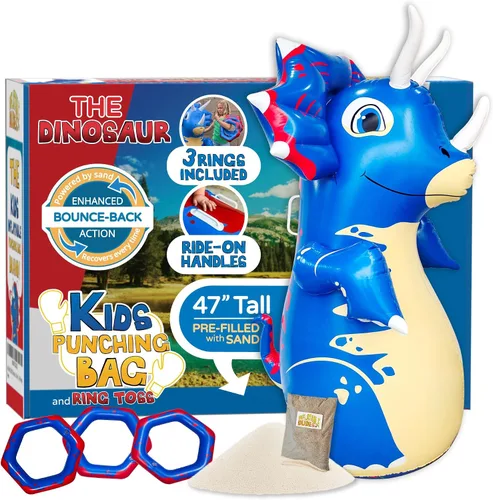 Vista 20 de INFLATABLE DUDES Kids Punching Bag- Bop Bag Sand-Base Pre-filled with Sand, Bop Bag, Inflatable Toy, Punching Bag for Kids, Enhanced Bounce-Back