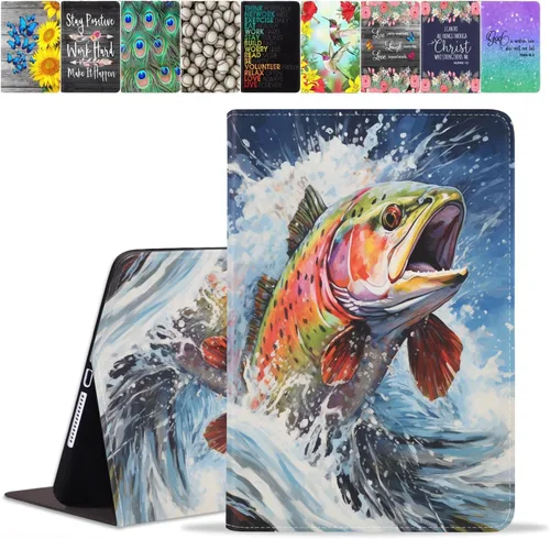 Vista 11 de Funda para Samsung Galaxy Tab A8 de 10.5 pulgadas (SM-X200/X205/X207), funda de piel sintética premium con función de encendido automático