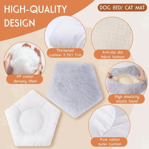 Vista 4 de Cama lavable para perros, camas para perros pequeños, 2 piezas, funda de cama extraíble lavable y esponjosa para mascotas, almohadilla reemplazable