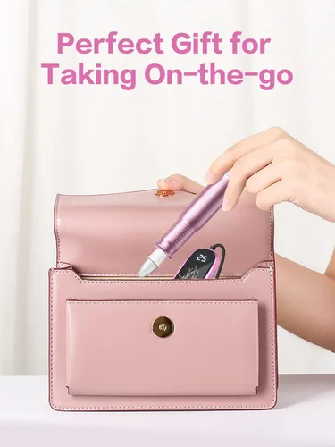 Vista 9 de Subay Kit profesional de manicura y pedicura, juego de taladro eléctrico para uñas con pantalla LED, 25000 RPM, 11 accesorios más 20 bandas