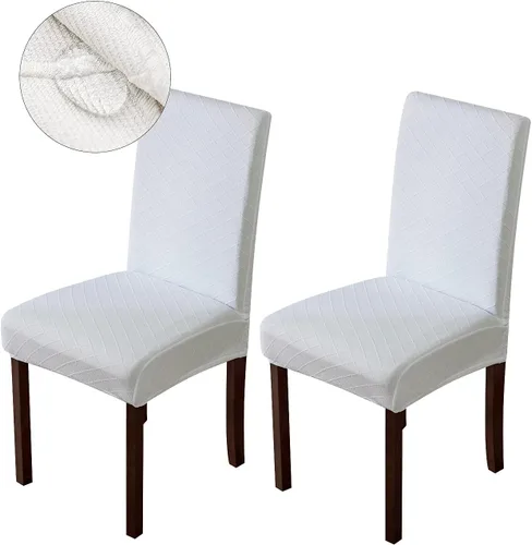 Vista 31 de Genina Fundas impermeables para sillas de comedor, fundas para sillas Parsons de cocina, fundas para sillas Parsons (beige, 2 piezas)