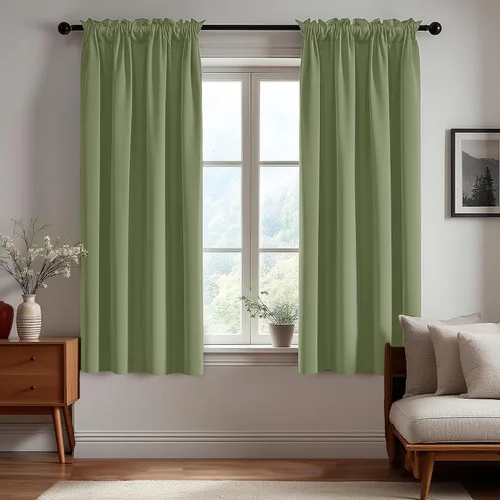 Vista 165 de Deconovo Cortinas opacas, aislamiento térmico, dobladillo para barra, reducción de ruido, certificado Oeko-TEX, cortinas de oscurecimiento