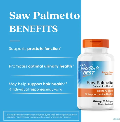 Vista 2 de Doctor's Best Best Saw Palmetto Extract (320 mg), cápsulas de cápsula blanda, 60