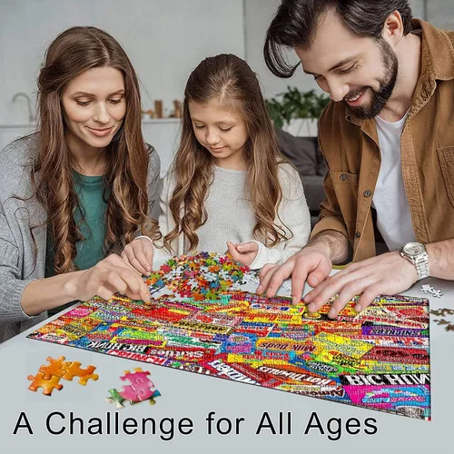 Vista 6 de YINSHENG Rompecabezas para adultos de 1000 piezas - Crazy Candy - Rompecabezas de 1000 piezas para adultos y niños, juego educativo, regalo