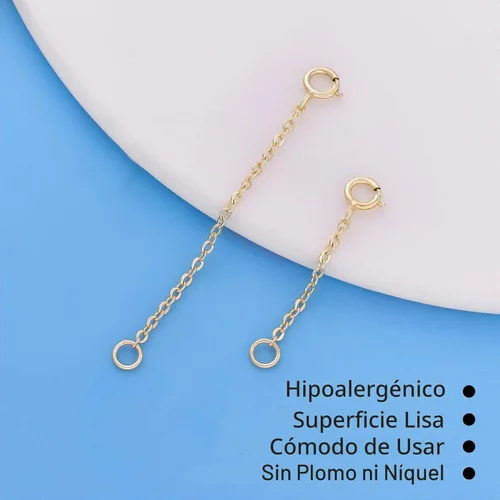 Vista 6 de Extensores de collar para mujer, extensor de pulsera de oro, extensión de joyería de cadena dorada para tobillera para mujer, juego de 2 piezas