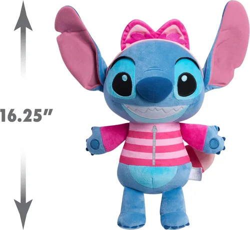Vista 3 de Just Play Disney100 Years of Wonder Stitch as Cheshire Cat - Animal de peluche grande, juguetes para niños a partir de 2 años