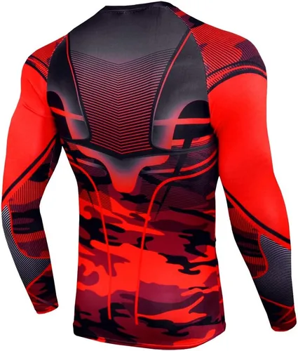 Vista 2 de Camisa de compresión de manga larga para hombre, pantalones de entrenamiento para atletismo, correr, deportes, entrenamiento, ropa, leggings, mallas